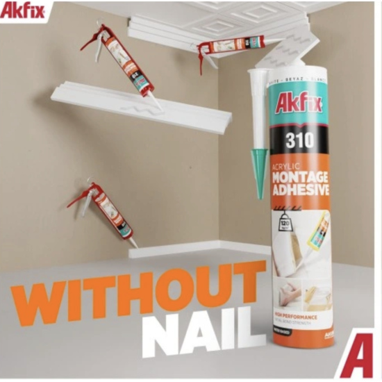 Akfix 310 - akrylowy klej montażowy do listew, paneli, sztukaterii